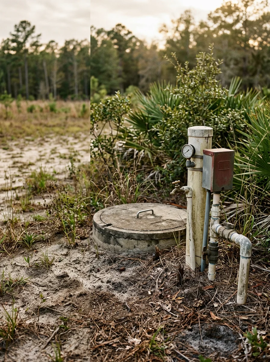 Sandy Lowcountry soil and high water table conditions affecting septic and well systems in Berkeley County