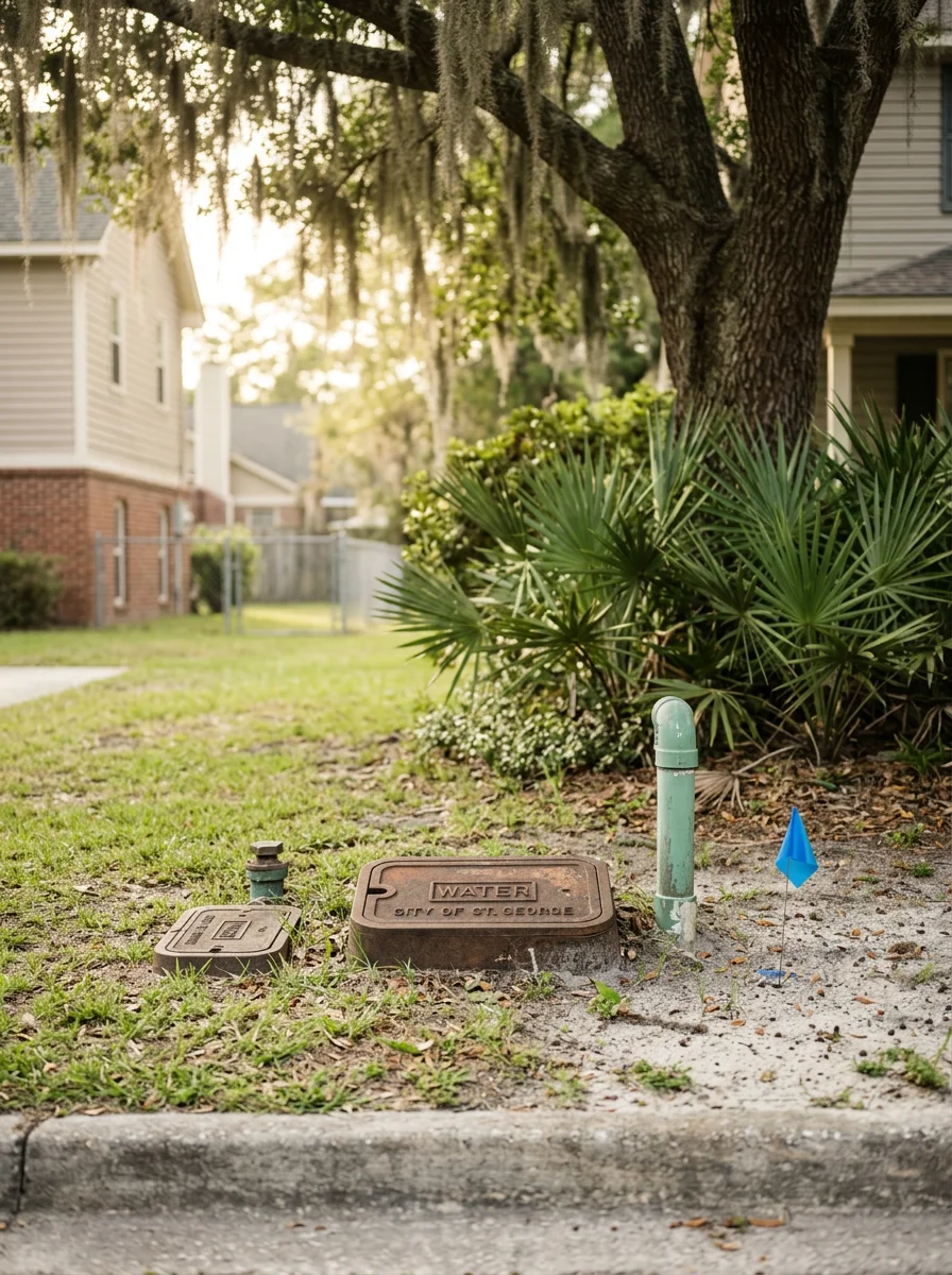 Sewer line and water infrastructure in St. George Dorchester County
